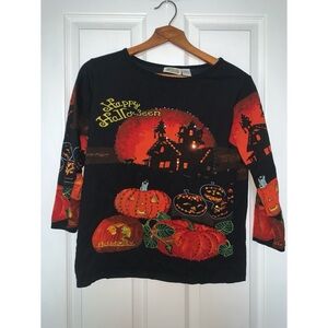 Vintage Collections ETC Halloween Sequined Shirt Women’s Size Medium